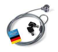GOODS+GADGETS Cerradura de Cable, Cable de Acero Kensington, Candado de Llave para Ordenador, Cerradura de Seguridad antirrobo de Cable de 1,8 m