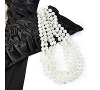 GOODS+GADGETS Charleston collar de perlas blancas de los años 20, 180cm, para Burlesque vestido de traje de accesorios (collar de perlas)