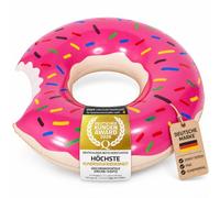 GOODS+GADGETS® Flotador Donut Hinchable XXL - Aro Flotante 120 cm | Anillo de natación gigante con glaseado rosa y virutas de colores - apto para piscina, playa y lago