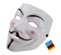 GOODS+GADGETS Máscara V come Vendetta - Máscara de Guy Fawkes - Carnaval de Halloween Anónimo (Blanco)
