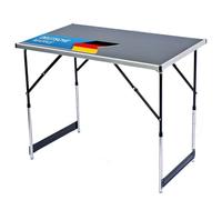 GOODS+GADGETS® Mesa Plegable Regulable en Altura - 30 kg, 100x60 | Aluminio resistente, 4 alturas (72-93 cm), plegada 3 cm - ideal camping, trabajo y mercadillo