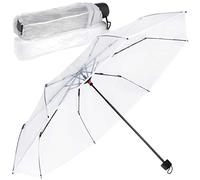 GOODS+GADGETS Paraguas transparente, paraguas plegable blanco resistente a tormentas, Ø 95 cm; elegante paraguas transparente: lo último en moda