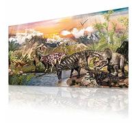 GOODS+GADGETS Póster infantil de dinosaurios Dino XXL Habitación infantil Dino World Wall Art Adventure Deco para niños 90 x 45 cm (Paisaje lacustre de dinosaurios)