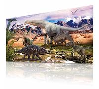 GOODS+GADGETS Póster infantil de dinosaurios Dino XXL Habitación infantil Dino World Wall Art Adventure Deco para niños 90 x 45 cm (Paisaje de la estepa de los dinosaurios)