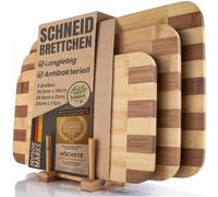 GOODS+GADGETS® Set de 3 Tablas de Cortar bambú con Soporte | Tabla de cocina y servir en 3 tamaños - sin plástico, madera natural, fácil almacenaje