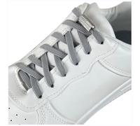 GOODSALEOK 2 Pares De Cordones EláSticos Sin Atar Con Hebilla MetáLica Cordones Deportivos Calzado Casual Unisex Gris Claro