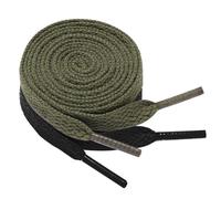 GOODSALEOK 2 Pares de Cordones Planos de 8mm Deporte Para Zapatillas Deportivas Adultos Resistente al Desgaste Presente Negro+Verde Militar 100CM