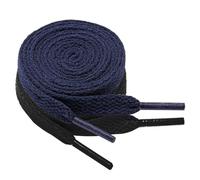 GOODSALEOK 2 Pares de Cordones Planos de 8mm Deporte Para Zapatillas Deportivas Adultos Resistente al Desgaste Presente Negro+Azul Marino 50CM