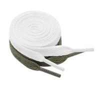 GOODSALEOK 2 Pares de Cordones Planos de 8mm Deporte Para Zapatillas Deportivas Adultos Resistente al Desgaste Presente Blanco+Verde Militar 100CM