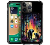 Goodsprout Compatible con iPhone 12 Pro Case Colorful Elephant Forest Gráficos para niñas, diseño de patrón de imagen a prueba de golpes Anti-arañazos PC duro cubierta trasera para iPhone 12/12 Pro