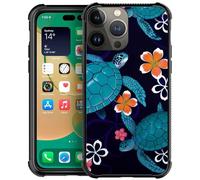 Goodsprout Compatible con iPhone 12 Pro Max Case Tortuga y Floral Gráficos para Niñas, Diseño de patrón de imagen a prueba de golpes Anti-arañazos duro PC caso trasero para iPhone 12 Pro Max