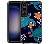 Goodsprout Funda compatible con Samsung Galaxy S23, diseño de tortuga y flores, a prueba de golpes, antiarañazos, carcasa rígida de policarbonato para Samsung Galaxy S23