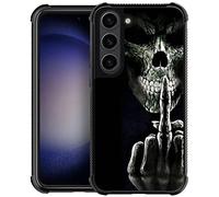 Goodsprout Funda compatible con Samsung Galaxy S23 Plus, diseño de calavera de dedo medio, a prueba de golpes, antiarañazos, carcasa trasera de policarbonato duro para Samsung Galaxy S23 Plus