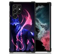 Goodsprout Funda compatible con Samsung Galaxy S23 Ultra, diseño de lobo azul llama, a prueba de golpes, antiarañazos, carcasa trasera de policarbonato duro para Samsung Galaxy S23 Ultra
