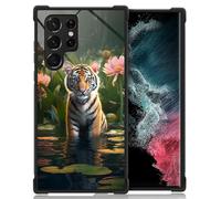 Goodsprout Funda compatible con Samsung Galaxy S23 Ultra, diseño de loto de tigre del bosque a prueba de golpes, antiarañazos, carcasa trasera de policarbonato duro para Samsung Galaxy S23 Ultra