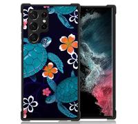 Goodsprout Funda compatible con Samsung Galaxy S23 Ultra, diseño de tortuga y flores, a prueba de golpes, antiarañazos, carcasa rígida de policarbonato para Samsung Galaxy S23 Ultra
