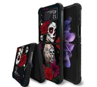 Goodsprout Funda compatible con Samsung Galaxy Z Flip 3 5G, diseño de calavera de rosa y sorprendente patrón a prueba de golpes, antiarañazos, carcasa trasera de policarbonato duro para Samsung Galaxy Z Flip 3 5G