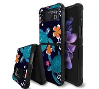 Goodsprout Funda compatible con Samsung Galaxy Z Flip 3 5G, diseño de tortugas y flores, a prueba de golpes, antiarañazos, carcasa rígida de policarbonato para Samsung Galaxy Z Flip 3 5G