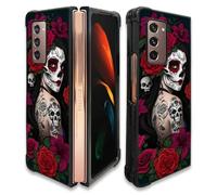 Goodsprout Funda compatible con Samsung Galaxy Z Fold 2 5G, diseño de calavera de Lady Rose, a prueba de golpes, resistente a los arañazos, funda trasera de policarbonato duro para Samsung Galaxy Z Fold 2 5G