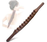 Goodtar Herramientas de palo de masaje de madera, masajeador de drenaje linfático de raspado, doble fila de 20 cuentas, tratamiento de punta de 20 cuentas, herramientas de gua Sha para la parte