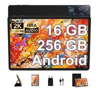 GOODTEL 11 Pulgadas Touch Tablet Android 16GB RAM + 256GB ROM + TF 1TB | Pantalla 2K | Octa-Core | 8600mAh | WiFi 5G | GPS | Bluetooth 5.0 | 13MP+5MP,Tablet táctil con Funda Protectora, Negro