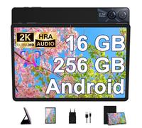 GOODTEL 2024 Tablet táctil Android 13 más Nuevo de 11 Pulgadas 16GB RAM+256GB ROM（TF 1TB,Pantalla 2K 2000 * 1200,8600mAh,BT 5.0,WiFi 5G,GPS,13MP+5MP,Cuerpo metálico,con Estuche,Teclado y ratón,Negro