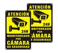 Goodvia Cartel Videovigilancia Aluminio Reflectante 20x30 cm, Placa Videovigilancia Metal Cartel Metalico Duradero, Impermeable y Resistente UV, 2PCS