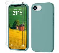 GOODVISH 3 en 1 Funda para iPhone 16e Silicona con 2X Templado Protectora, Carcase de iPhone SE4 2025, 360 Protección de Cuerpo Completo la Pantalla y la Cámara AntiChoques iPhone 16E Case 6,1", Teal