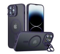 GOODVISH Funda para iPhone 13 Pro Compatible con Magnetisch, magnetic case con Soporte Cámara, Piel Sedosa Antiarañazos, Protección a Prueba de Golpes Protectora Translúcida a Prueba de Golpes, Morado