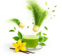 Goodwei Cápsulas de té Matcha Vainilla, 20 piezas compatibles con Nespresso® | Té verde con extracto de vainilla