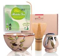 Goodwei Juego de Matcha - 30g Té Matcha Biológico Japonés, Cuenco Ceremonial, Batidor y Soporte