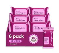 goodwipes Toallitas de baño lavables, vitamina E y aloe, para alcantarillado y sépticos, toallitas húmedas extra grandes para adultos y hombres, esenciales de baño, agua de rosas, 318 unidades (6