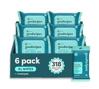 goodwipes Toallitas lavables - Vitamina E y aloe - Alcantarillado y funda séptica - Toallitas húmedas extra grandes para adultos para mujeres y hombres - Fundamentos para el baño - Shea Coco, 318