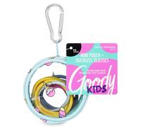GOODY Kids Ouchless Elastics with Mini Pouch - 11 Count Ice Cream Print - for All Hair Types - Hair Accessories for Women and Girls