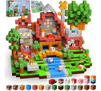 Goody King Bloques Magneticos Construccion Niños 150 Piezas, Juego de Bloques Magnéticos - Biblioteca en el Valle - Stem Juguetes Sensoriales para Niños y Niñas, Regalo Niña 3 4 5 6 7 8 9 Años