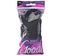 Goody Ouchless Women's Elastic Hair Ties - 70 Count, Black - 4MM for Medium Hair - Long-Lasting Braids, Ponytails, and More - Pain-Free Hair Accessories