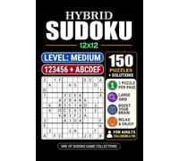 Goody The Smart Brain 12x12 Hybrid Sudoku: Medium: 150 Puzzles Large Print 12x12 Puzzles with Numbers 1-6 and Letters A-F for Adults & Seniors 1 Puzzle per Page Pocket Size 6x9