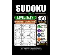 Goody The Smart Brain Sudoku 12x12: Easy: 150 Puzzles Large Print Sudoku Puzzle Book for Adults & Seniors 6x9 Pocket Size 2 Puzzles per Page with 6 Solutions per Page