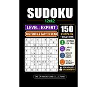 Goody The Smart Brain Sudoku 12x12: Expert: 150 Puzzles Large Print Sudoku Puzzle Book for Adults & Seniors 1 Puzzle per Page with 6 Solutions per Page 6x9 Pocket Size