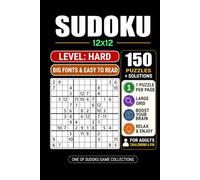 Goody The Smart Brain Sudoku 12x12: Hard: 150 Puzzles Large Print Sudoku Puzzle Book for Adults & Seniors 6x9 Pocket Size 1 Puzzle per Page with 6 Solutions per Page