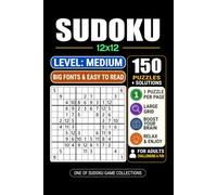 Goody The Smart Brain Sudoku 12x12: Medium: 150 Puzzles Large Print Sudoku Puzzle Book for Adults & Seniors 6x9 Pocket Size 1 Puzzle per Page with 6 Solutions per Page