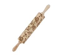 Goody Woody Rodillo para tartas 46 cm, madera de haya, rosas silvestres