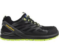 GOODYEAR 7296 Black Bat, Zapatos de Seguridad SP1 sin Metal en Tela Negra y Verde Talla 40 Unisex Adulto, EU