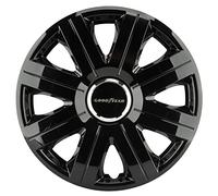 Goodyear 75511 1 Juego de 4 tapacubos Color Negro de 15” con tecnología Flexo y Anillo de sujeción Ajustable, Set de 4