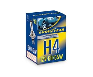 Goodyear 77023 Bombillas Halógenas H4 Para Faros Delanteros 12 V, 55/60 W, 2 Unidades