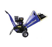 Goodyear - Trituradora de Ramas Gasolina 6,5HP 4.100 W. Ruedas Neumáticas Grandes. Trituradora de Ramas de Jardín, Ramitas y Hojas Secas. Diámetro Corte 100mm. Se Envía Montada Lista para Usar