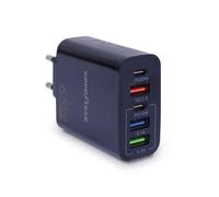 Goodyear, Cargador de teléfono de 220 V y 5 Puertos: 3 USB + 2 USB-C, 65 W, Cargador de Pared para Smartphone, tabletas, PC, Banco de energía, etc