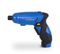 Goodyear - Destornillador a batería 3.6V. Destornillador con luz LED trabajo. Inversor de Giro Empuñadura Articulada. Batería Cargador incluidos. Linterna en Empuñadura