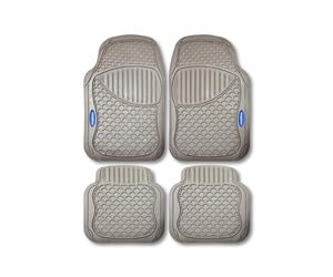 Goodyear, GOD9022 Alfombra de Goma, Beige, 4 Piezas
