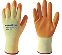 Goodyear Guantes de algodón y látex talla 9 blanco/naranja, guantes de trabajo